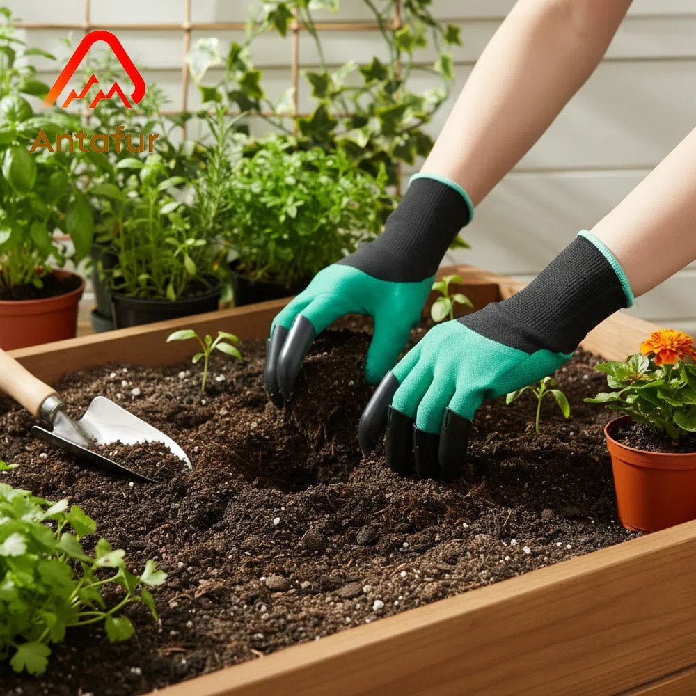 garden glove with claws