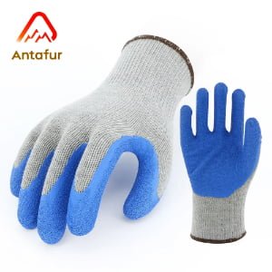 10-Gauge Poly-Cotton Latex Wrinkle Palm-Coated Work Gloves | LW0102