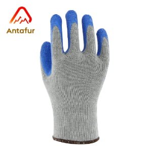 10-Gauge Poly-Cotton Latex Wrinkle Palm-Coated Work Gloves | LW0102