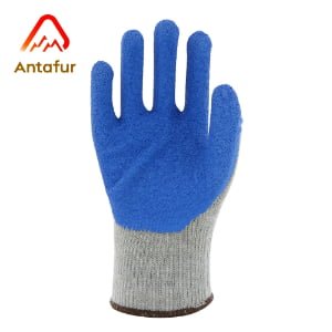 10-Gauge Poly-Cotton Latex Wrinkle Palm-Coated Work Gloves | LW0102
