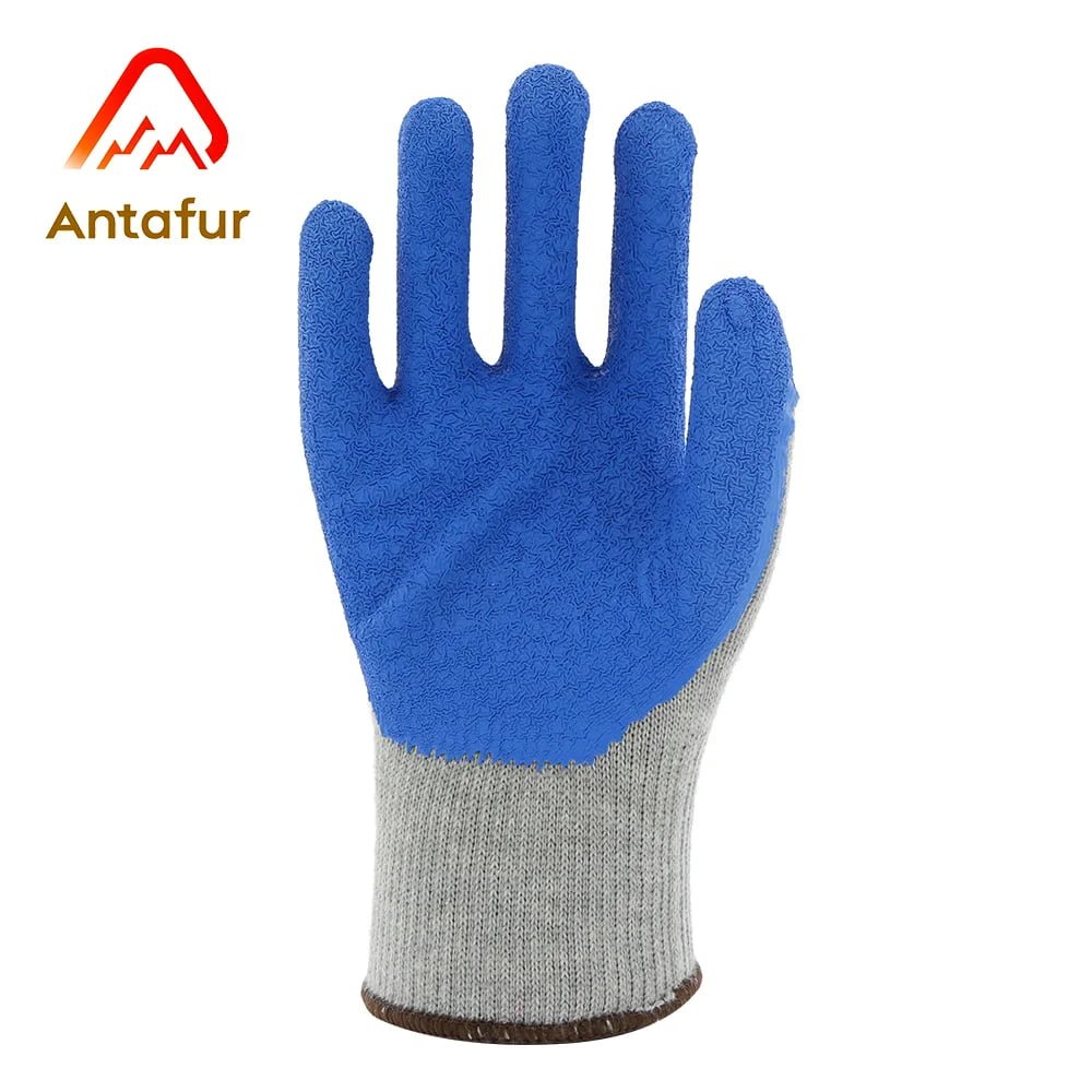10-Gauge Poly-Cotton Latex Wrinkle Palm-Coated Work Gloves | LW0102