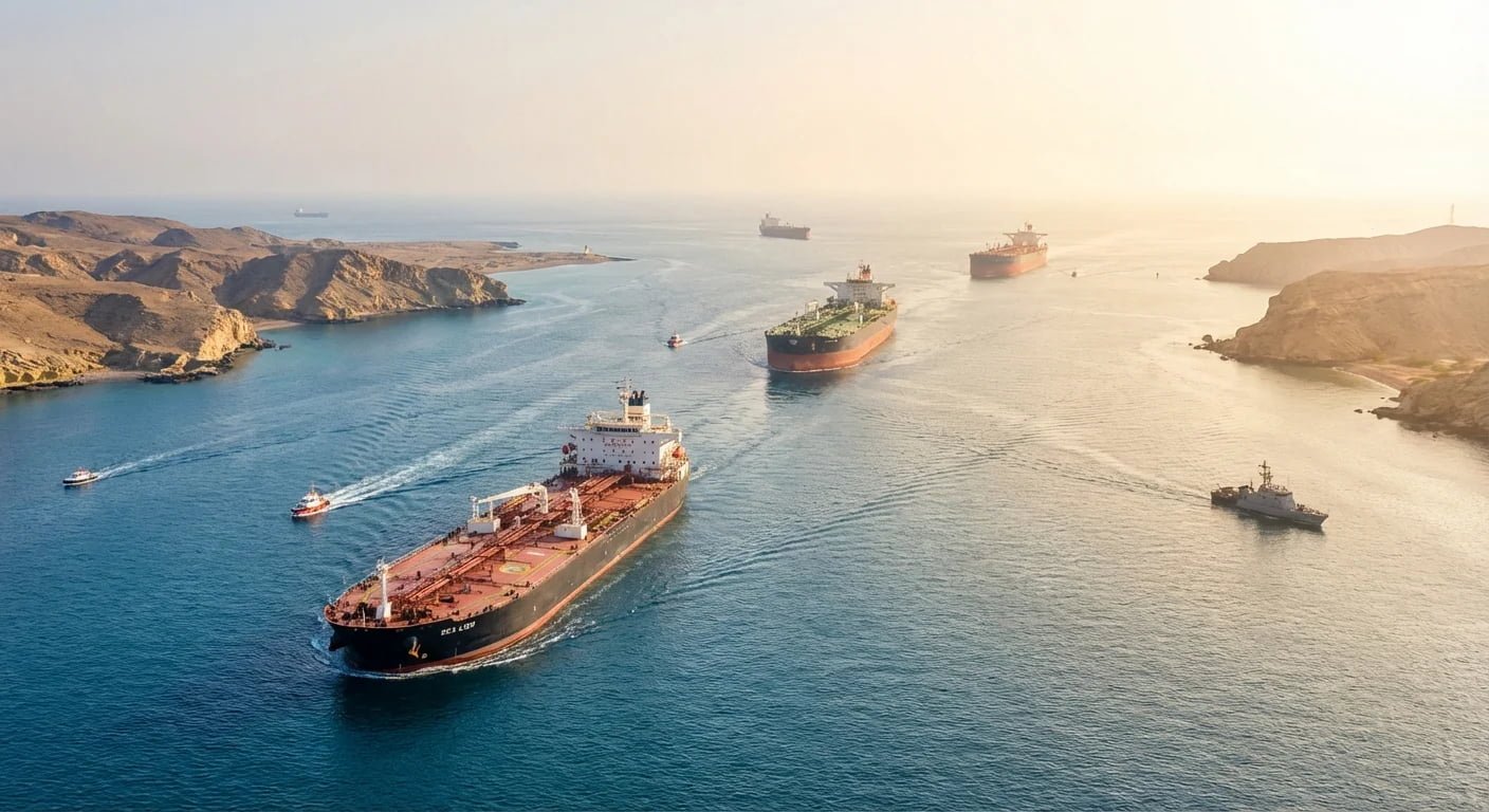 Oil tankers in the Strait of Hormuz