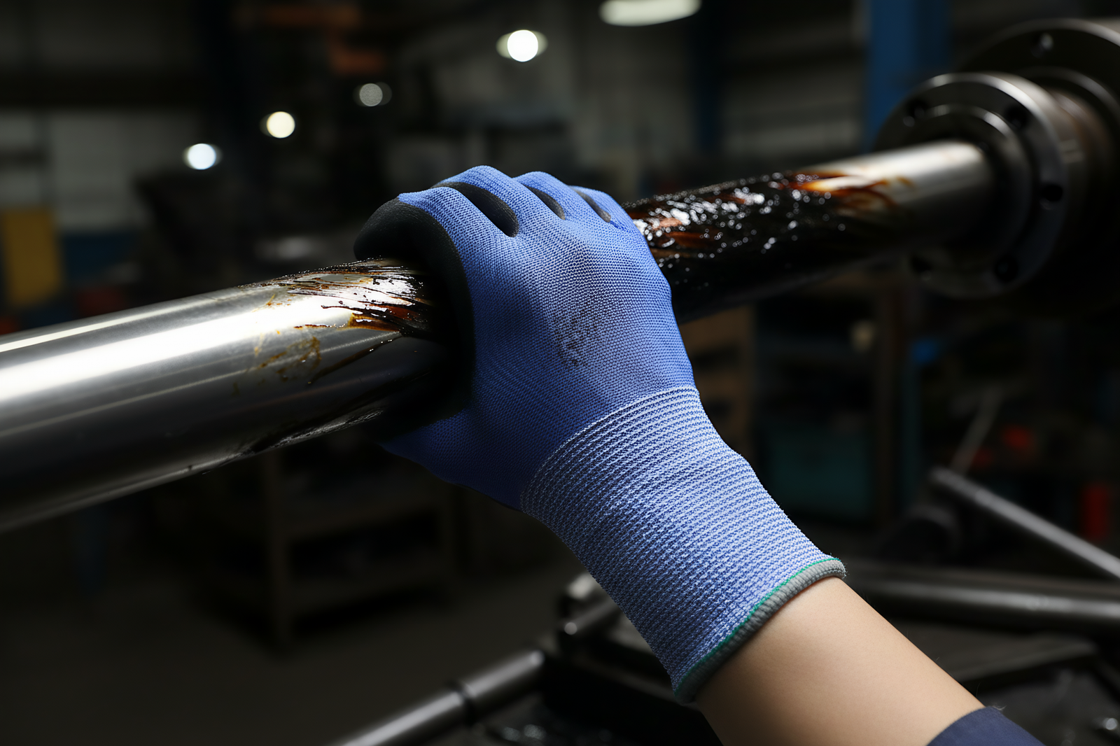 Illustration showing how Nitrile Micro-Foam channels oil away from a surface