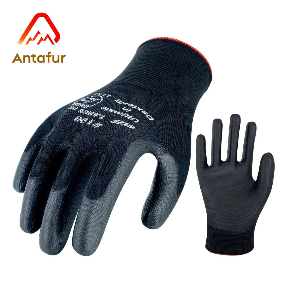 A selection of PU coated work gloves with different finishes