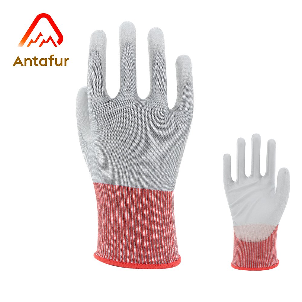 ANSI A5 Cut Resistant Gloves 21G Ultra-Thin PU Coated Work Glove | PU1502C