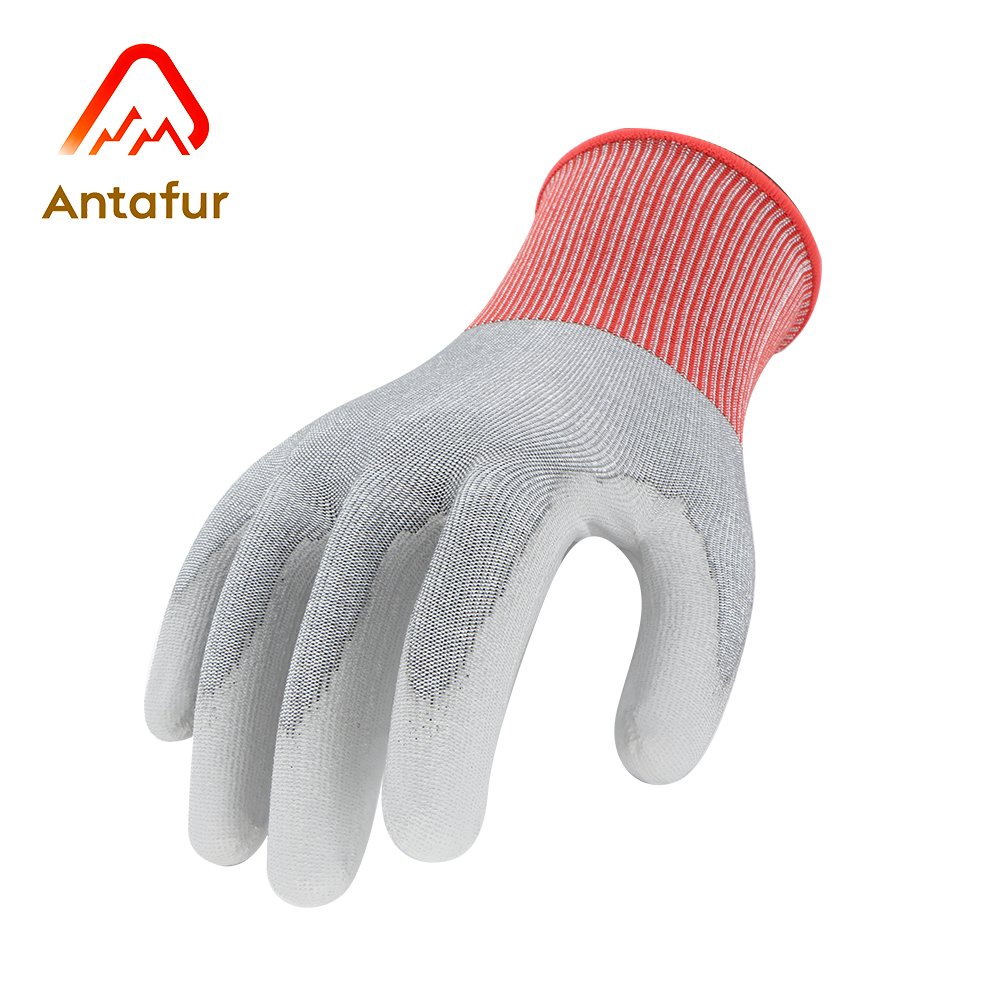 ANSI A5 Cut Resistant Gloves 21G Ultra-Thin PU Coated Work Glove | PU1502C