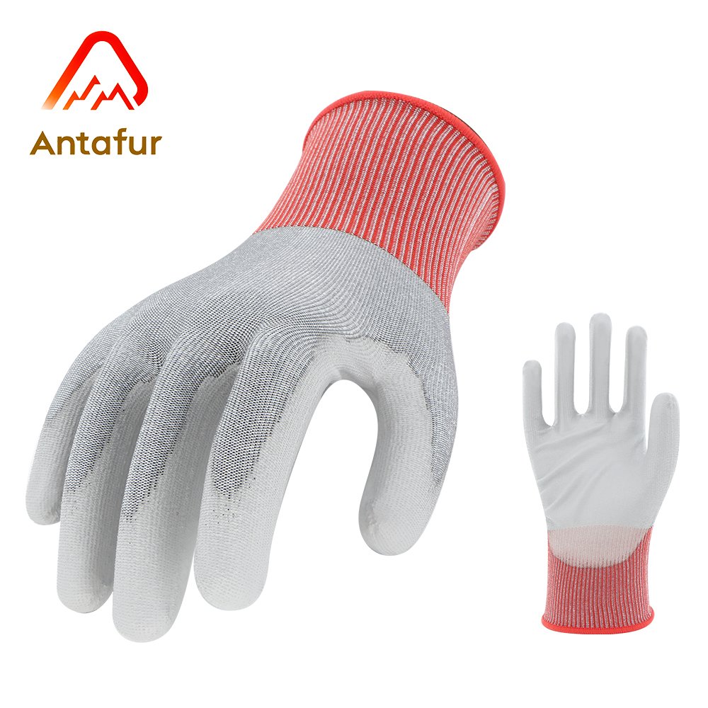 ANSI A5 Cut Resistant Gloves 21G Ultra-Thin PU Coated Work Glove | PU1502C