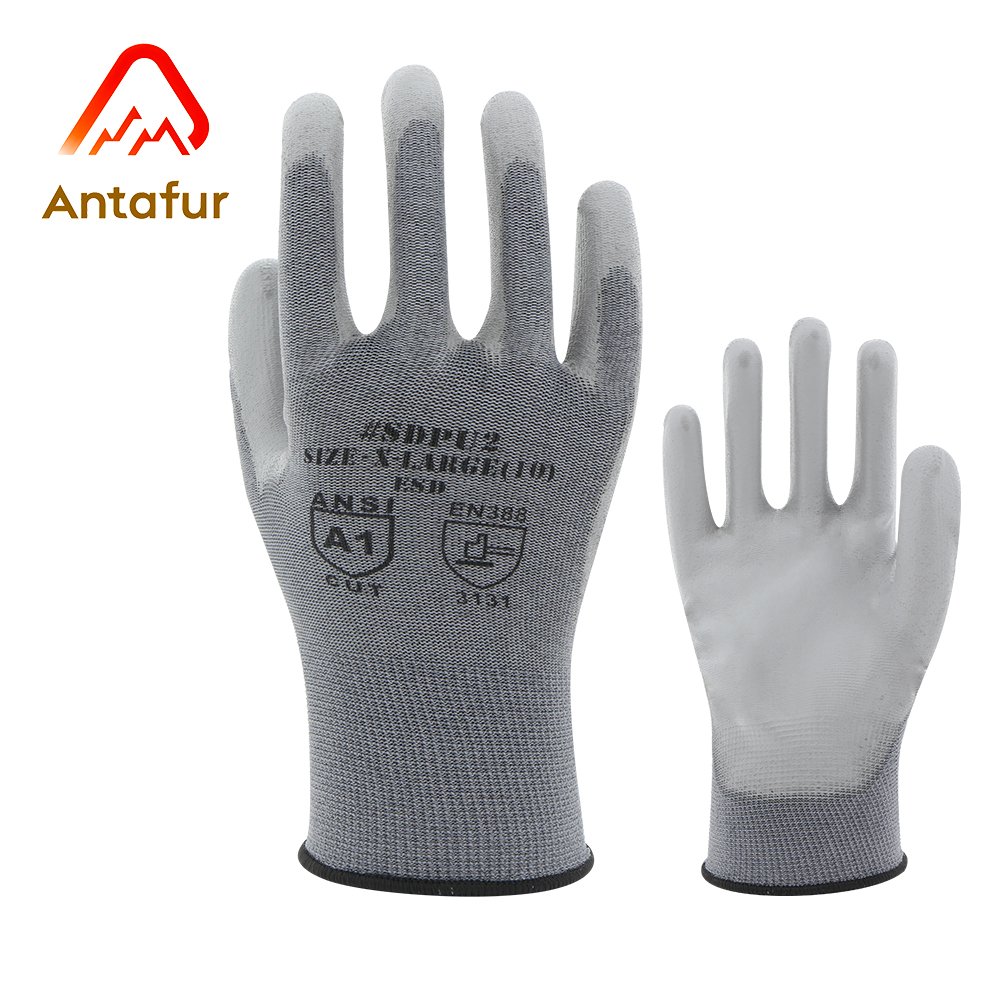 13G Polyester / Carbon Fiber Anti-Static ESD Safety Work Gloves |PU3104
