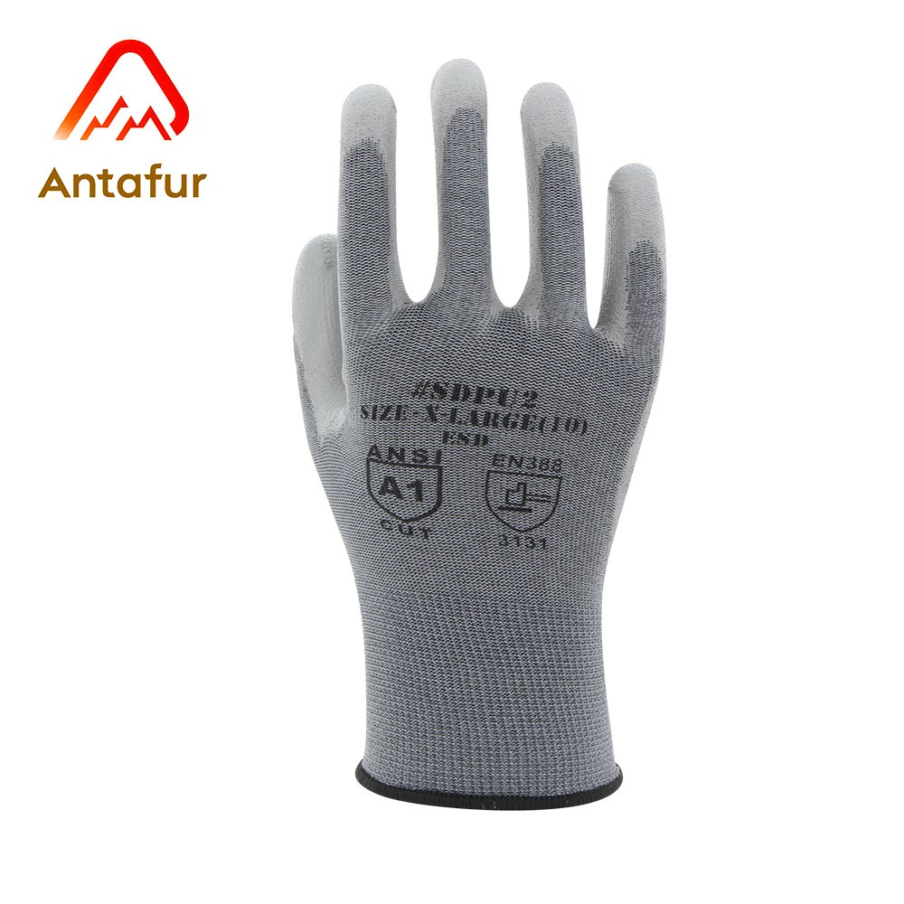 13G Polyester / Carbon Fiber Anti-Static ESD Safety Work Gloves |PU3104