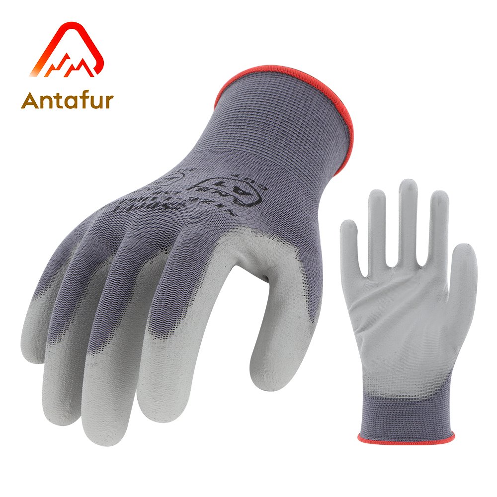 13G Nylon/Carbon PU Coated ESD Safe Anti-Static Work Gloves | PU3105