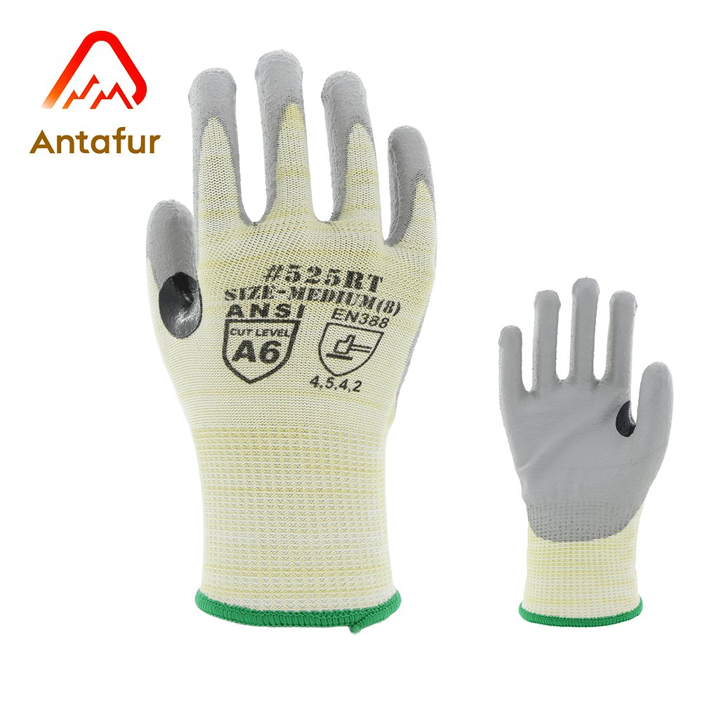 ANSI A6 / EN388 Level F Cut Resistant PU Work Gloves | PU525RT